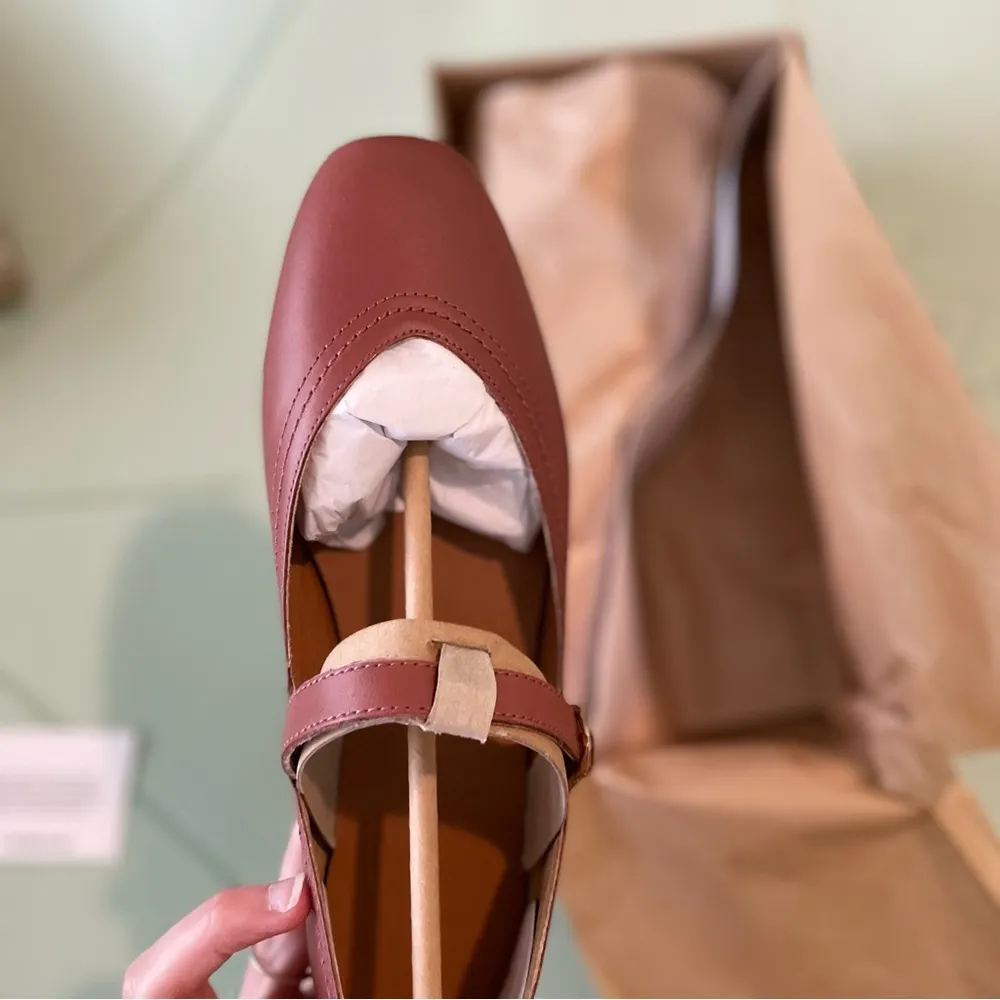 Lucky Brand Women's Albajane Mary Jane Ballet Flat Gold Accent in Henna sz 7.5 M - Image 5