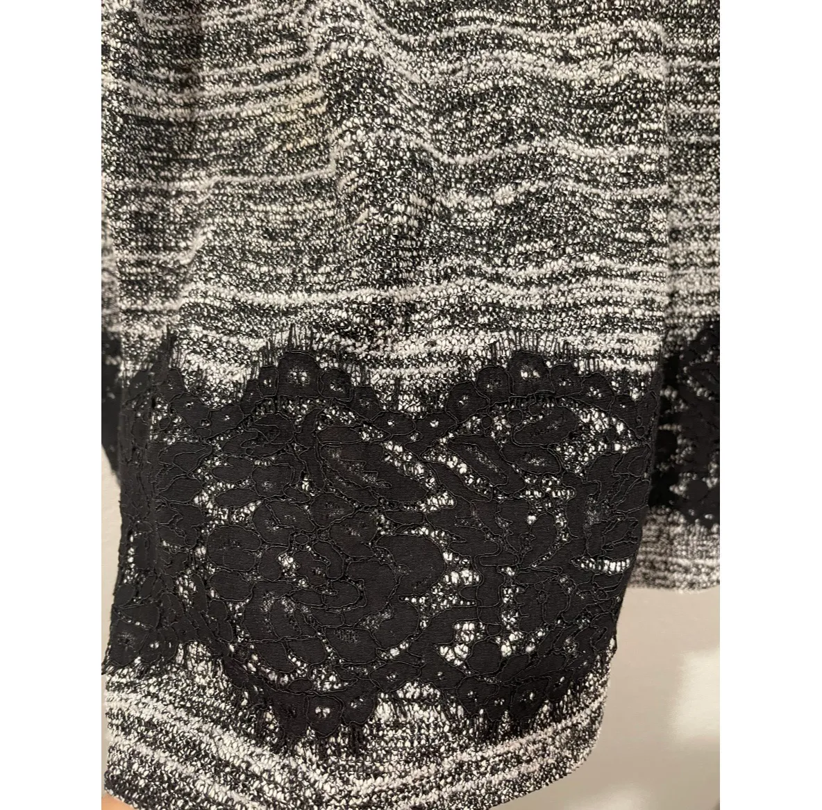 Lace Hem Tweed Midi Skirt - Image 6