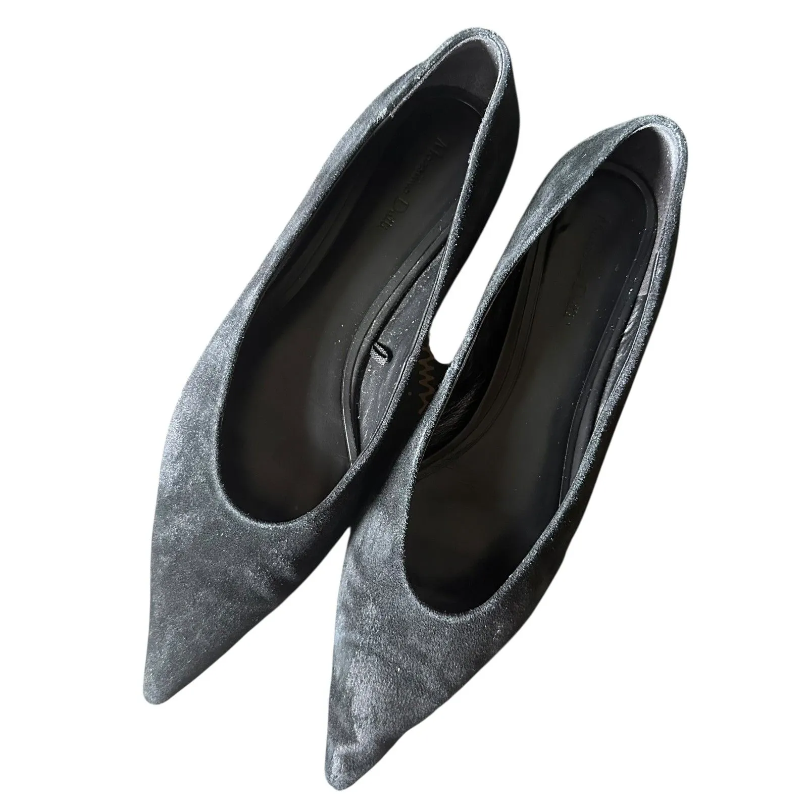 MASSIMO DUTTI Pointed Toe Suede Flats‎ Black w Box Sz 42 (US 11) - Image 5