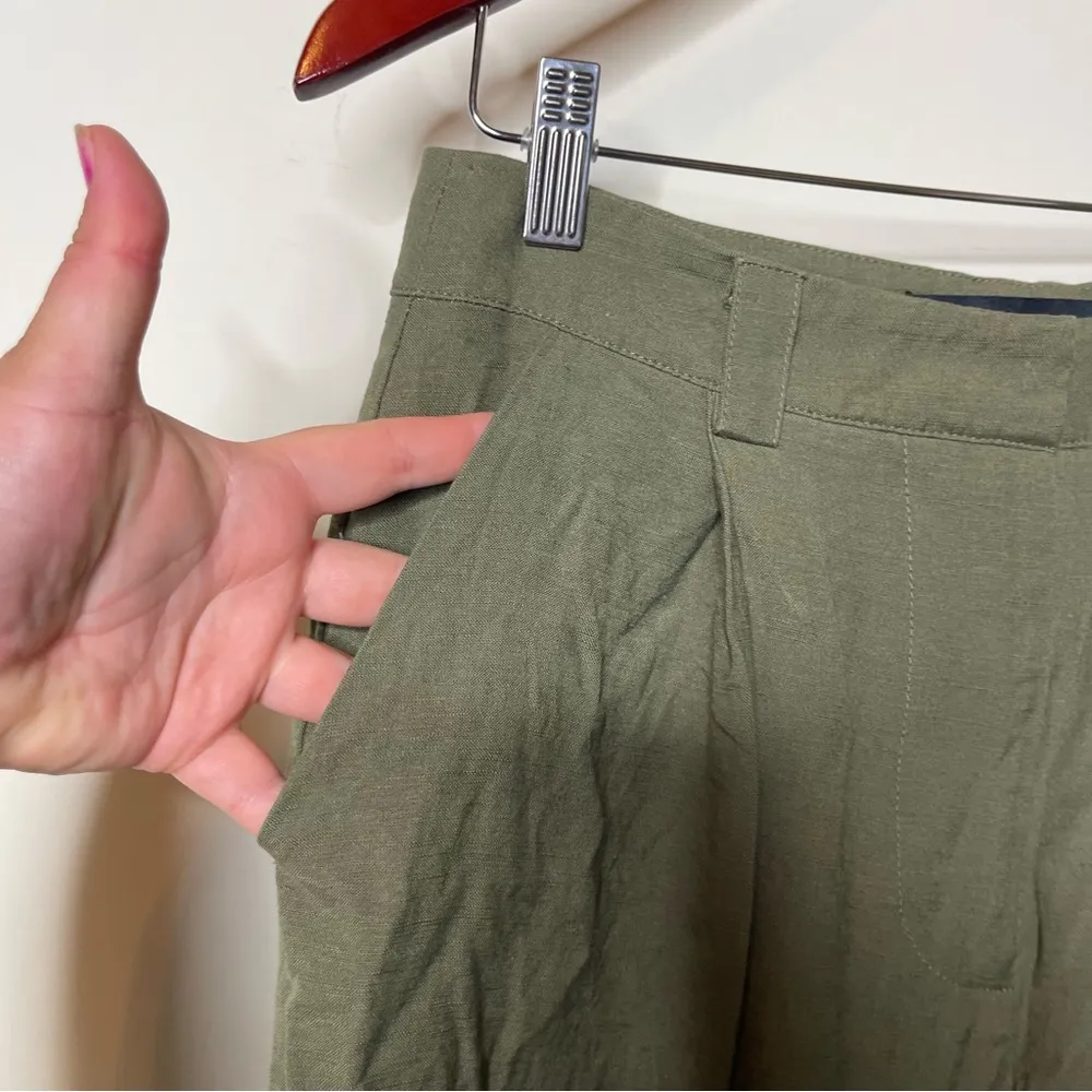 Lioness La Quinta In Olive Green Khaki High Wait Wide Relaxed Leg Pants sz S - Image 10