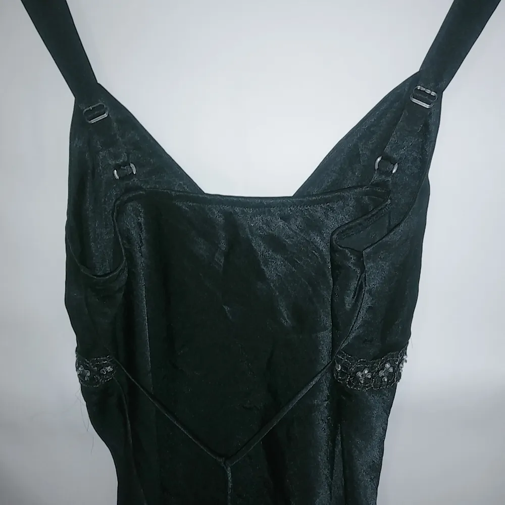 Anxiety L Goth Black Jeweled Tieback Formal Top Size L - Image 6