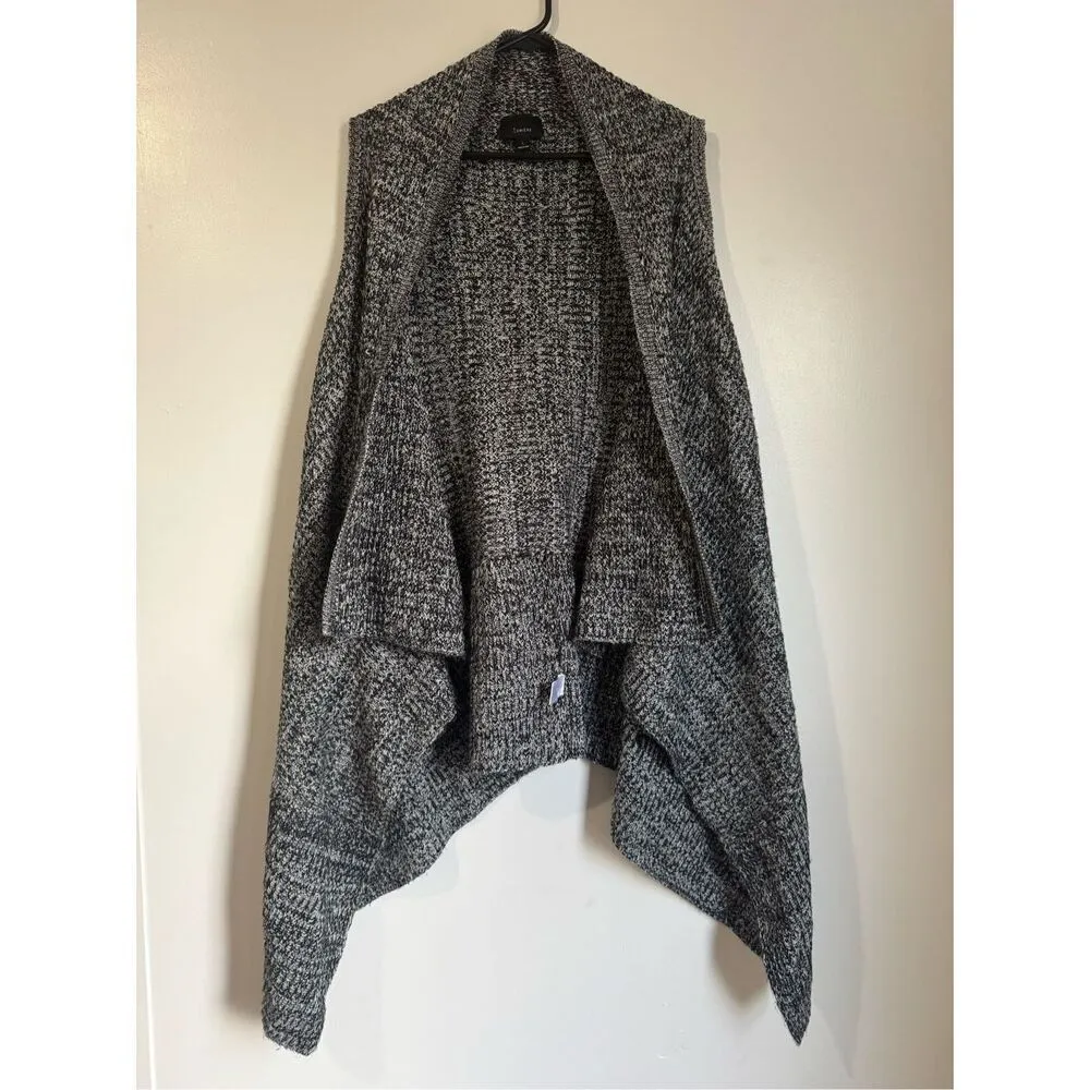 Lumiere Womens Black Oversized Open Front Draped Sweater Vest sz L Minimalist - Image 2