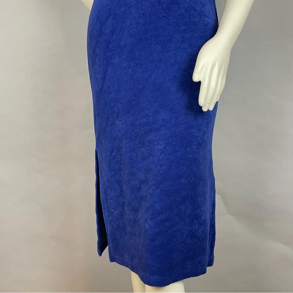 Juicy Couture Terrycloth Dress Y2K-Style Size Small‎ Lace-Up Sides Slits Blue - Image 6