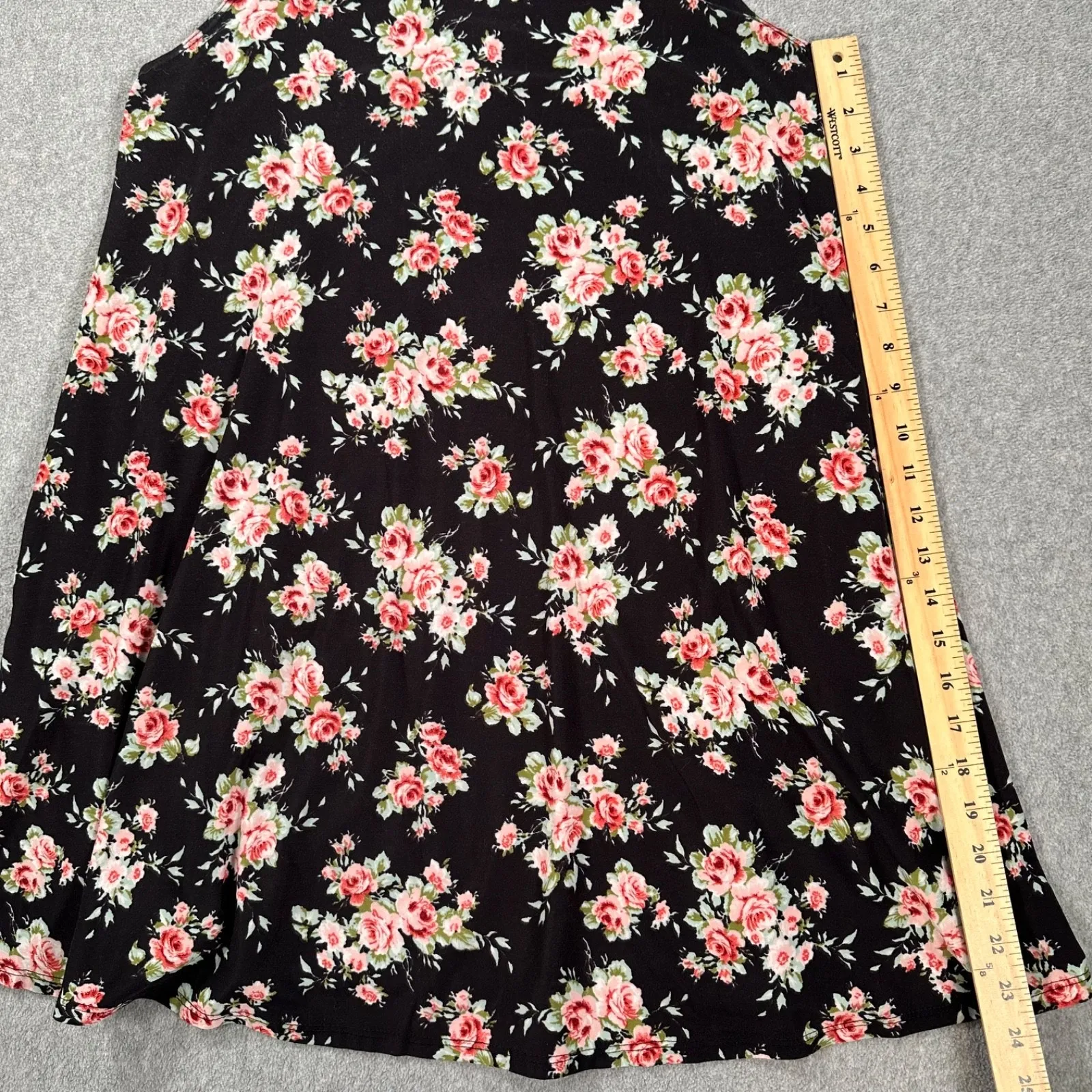 Nine Britton Black Floral Sleeveless Mini Dress Women's Medium Swing Lightweight - Image 4