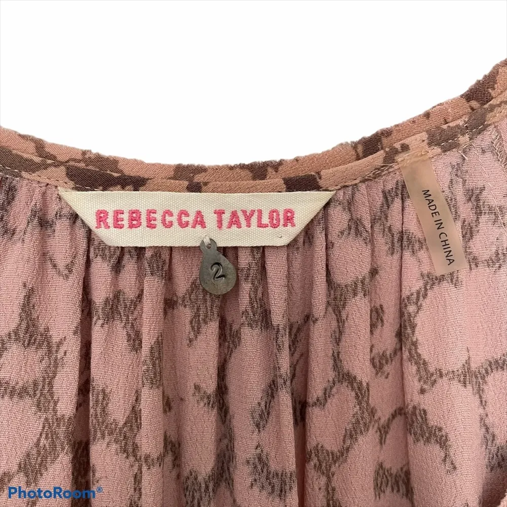Rebecca Taylor Leopard Cheetah Tunic Shirt Pink/Tan Dress Size 2 - Image 2
