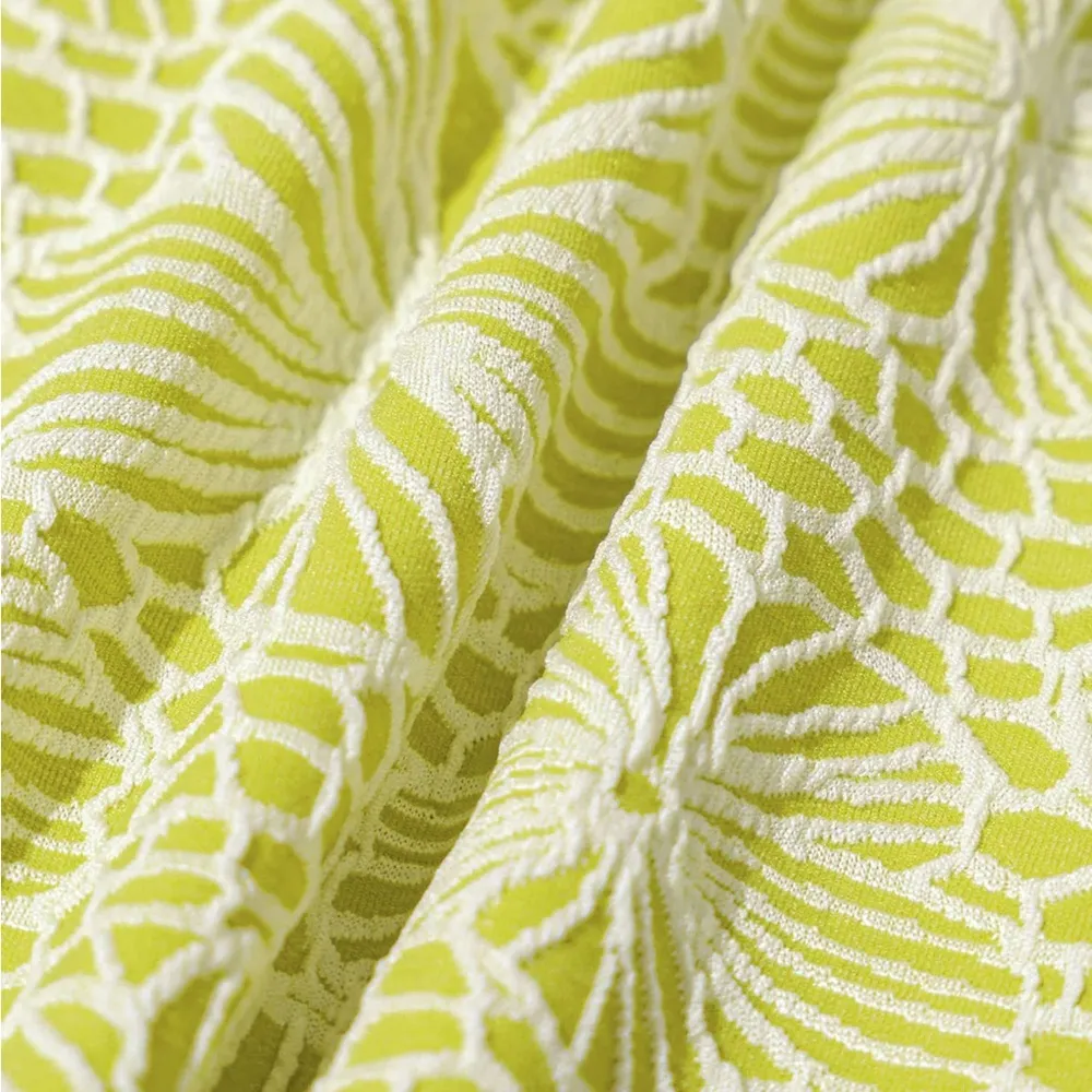 Berlook Light Green Floral Jacquard Cut Out Bikini Set Yellow - Image 7