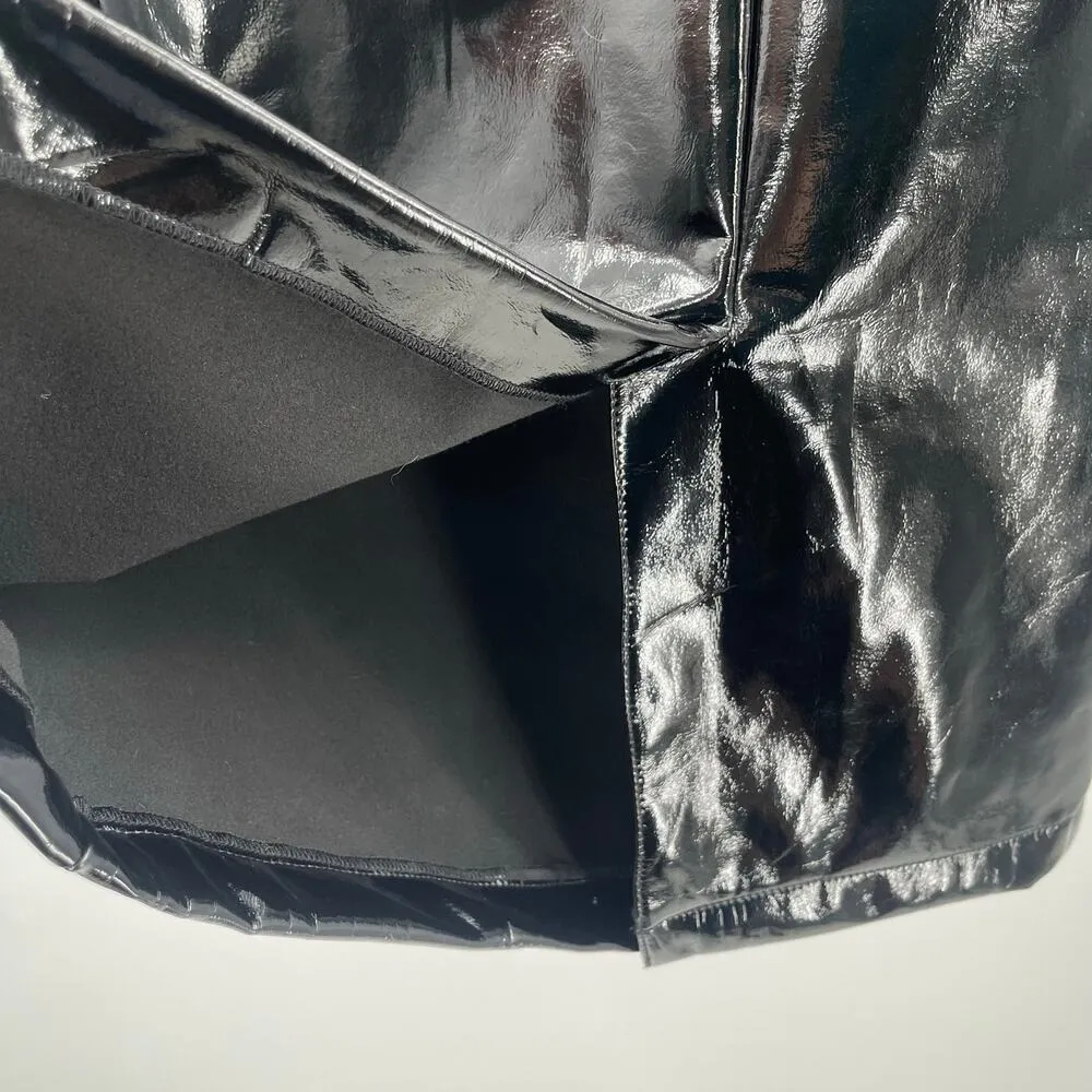 Avec Les Filles Dress SZ Small Faux Ever Leather One-Shoulder Bodycon Black NWT - Image 12