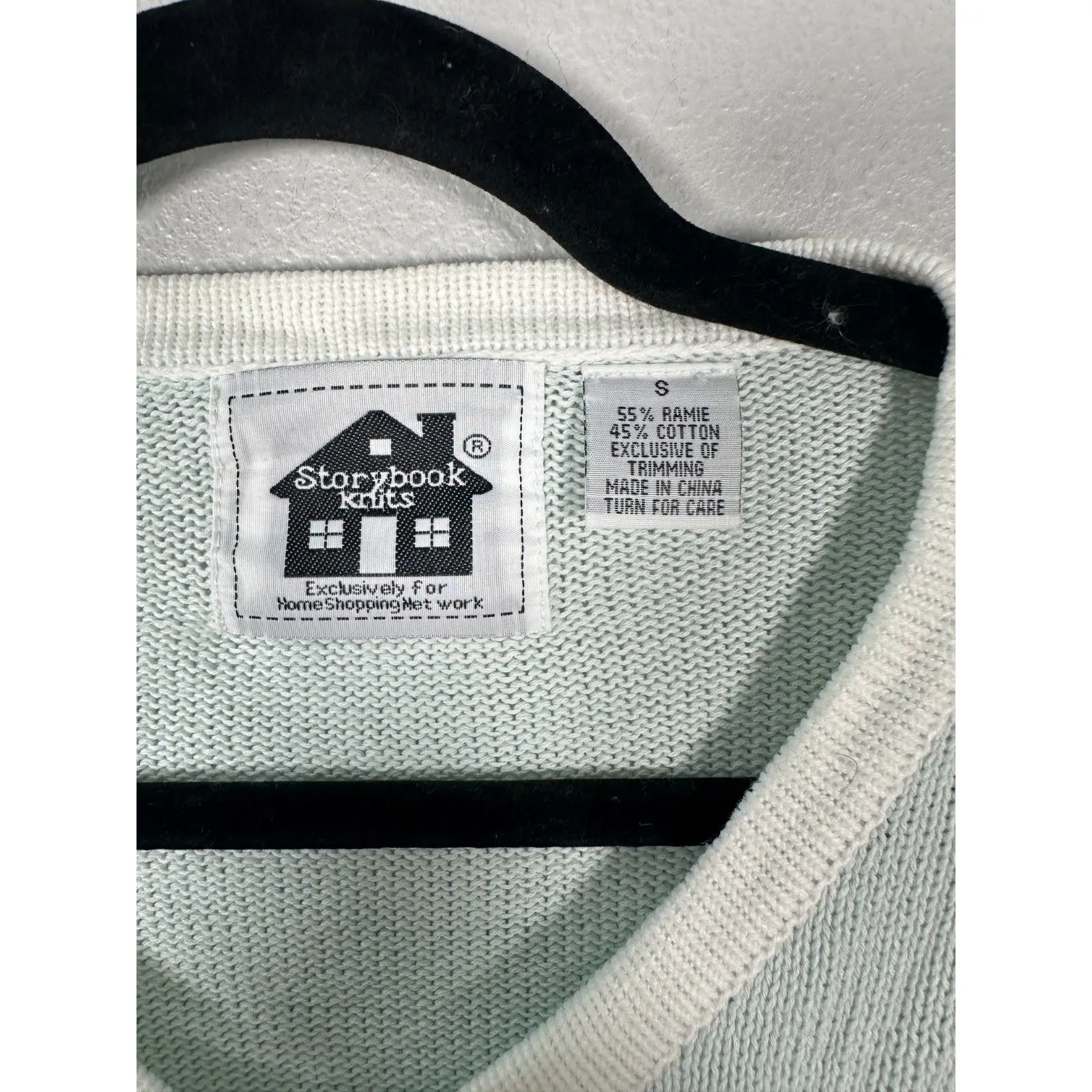 Storybook Knits Dancing in the Snow Snowman Blue Cream Cardigan Sweater Small - Image 2