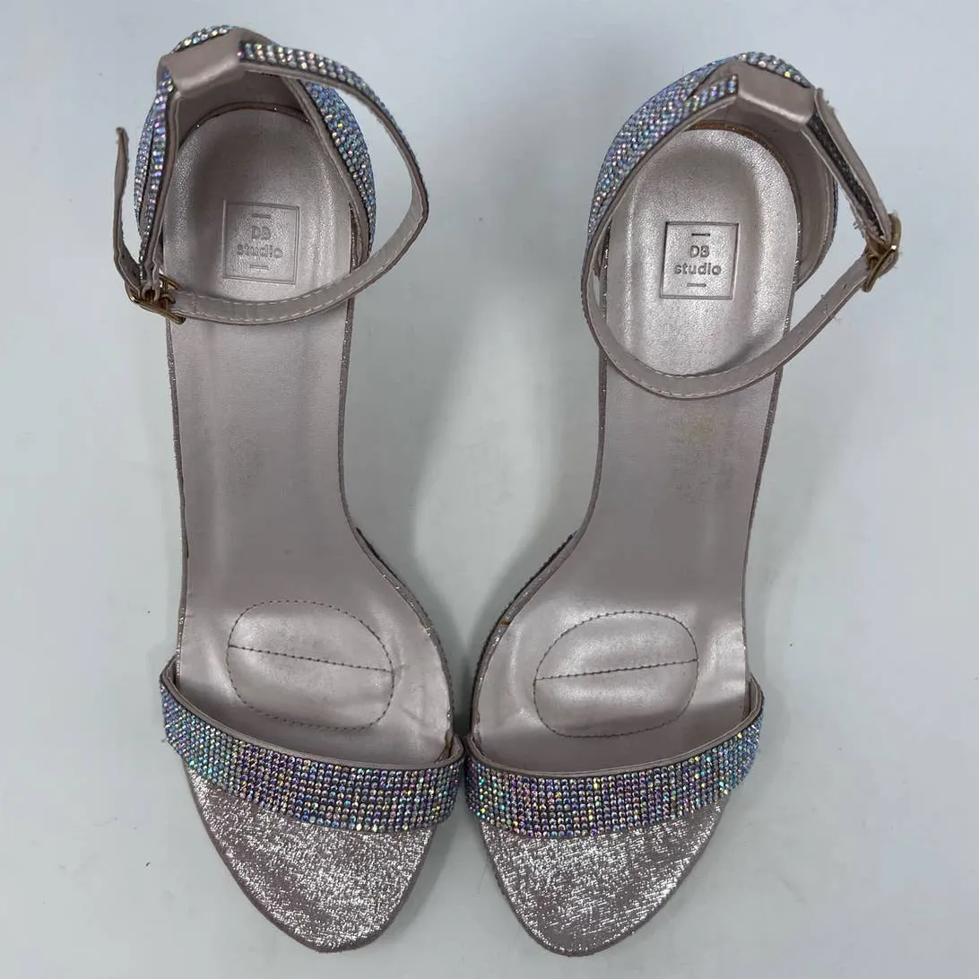 DB Studio David's Bridal Franka‎ Silver Sparkle High Heel Size 10M 4" Heel - Image 7