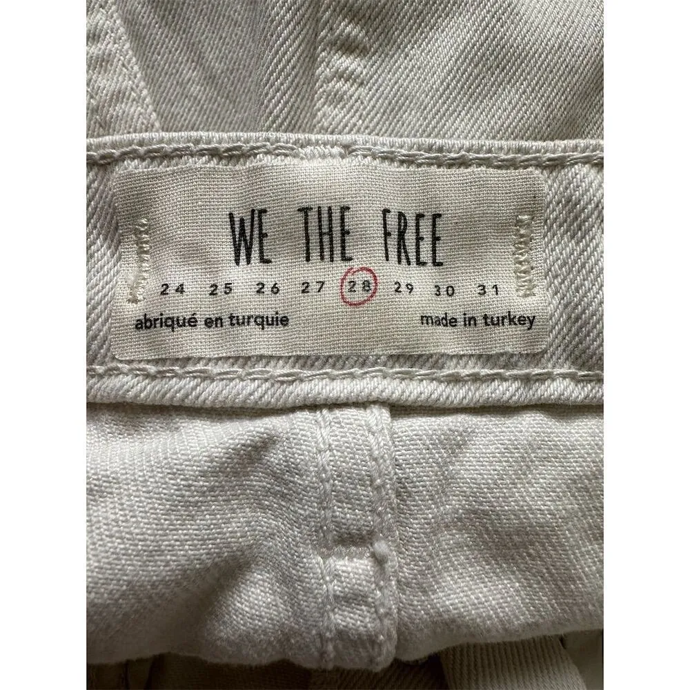 We The Free Women's Khaki Denim Mini Skirt Size 28 Casual Distressed Frayed Hem - Image 5