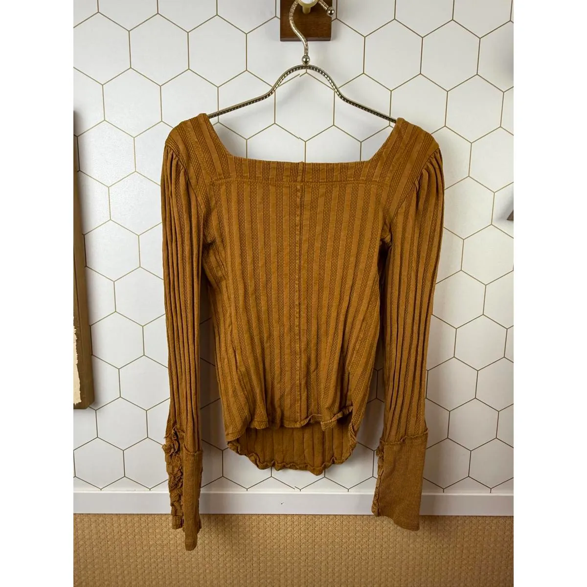 Free People Could I Love You More Top in Golden Mustard - Size - Medium - Image 3