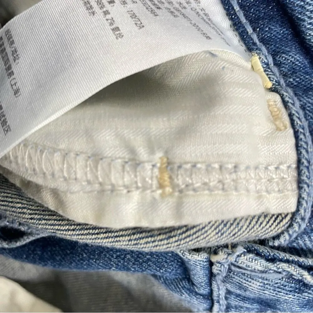 Hollister High Rise Slim Straight Jeans Distressed Raw Hem Ankle Length Women 28 - Image 3