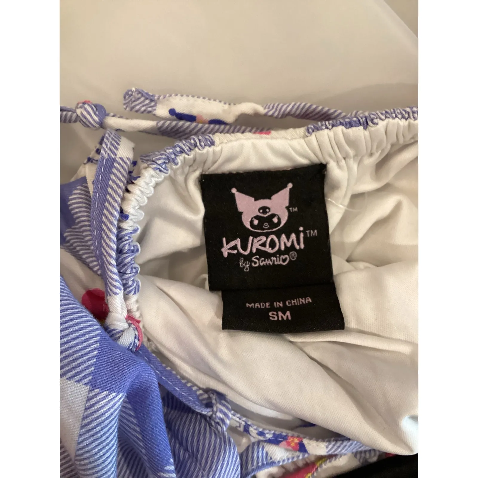 Sanrio Kuromi Gingham Floral Smock Dress BoxLunch Exclusive S/M blue white Size M - Image 7