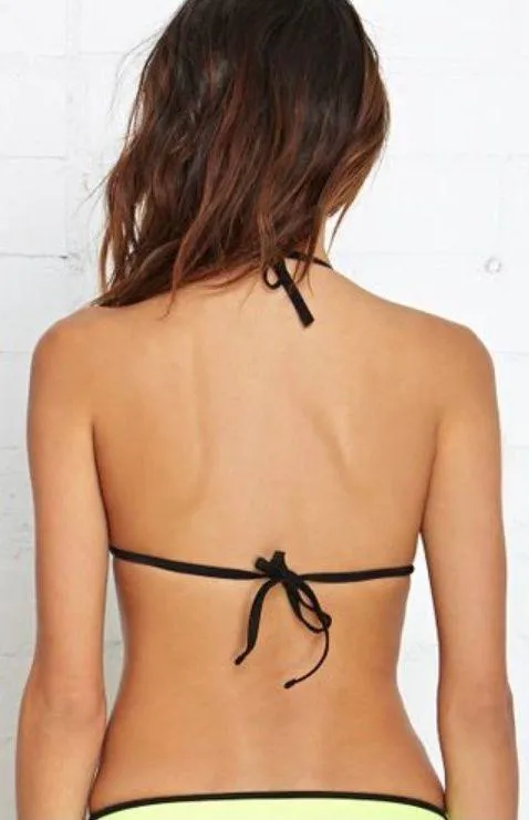 Yellow Neoprene Triangle Bikini Top - Image 3