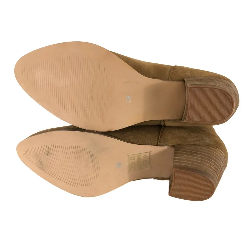 Coolway Womens Judy Booties Suede Leather Slip On Brown Block Heel Size 38 (7) - Image 7