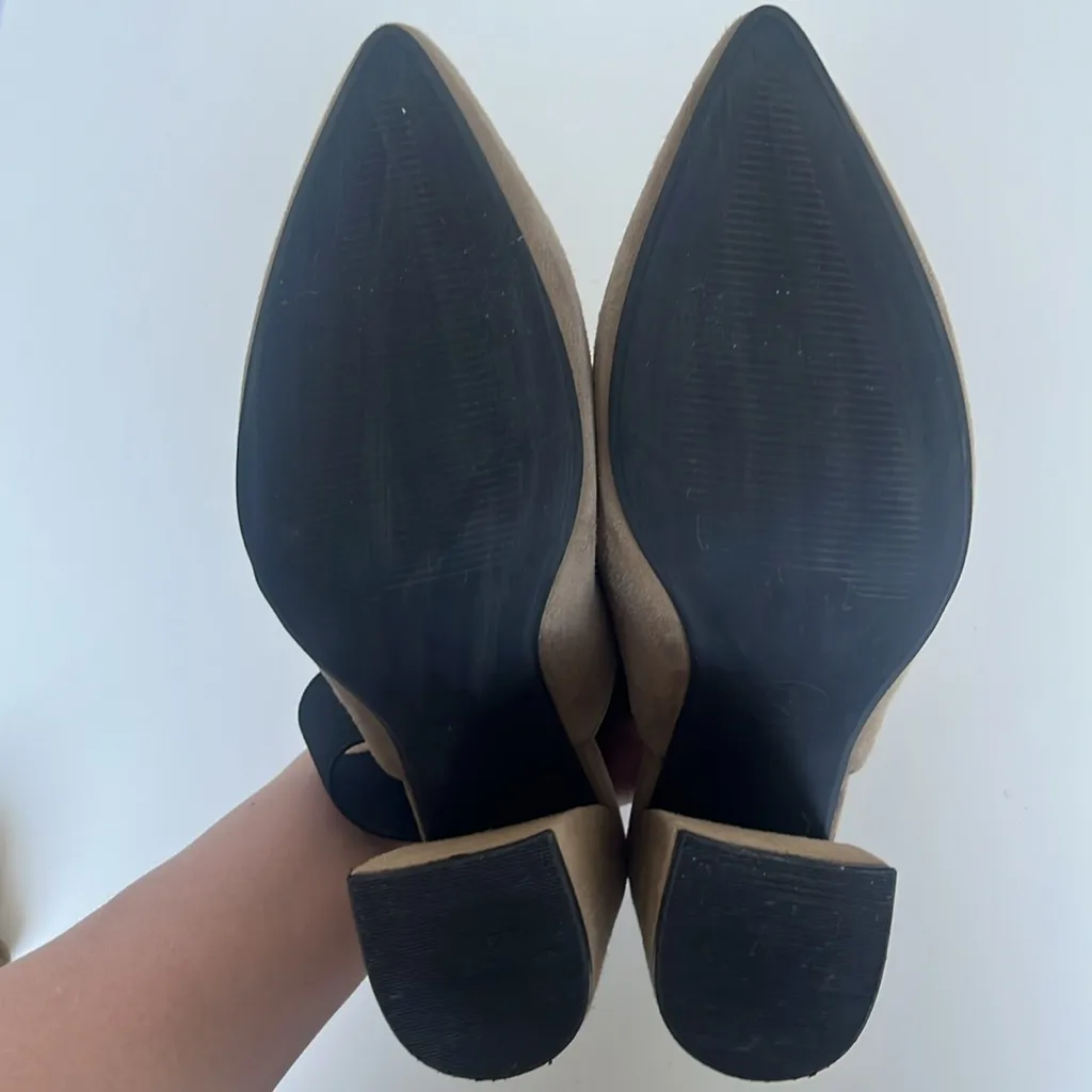 Treasure & Bond Sling Back Block Heel Suede Mules in Light Tan Grey Women's 6.5 - Image 8