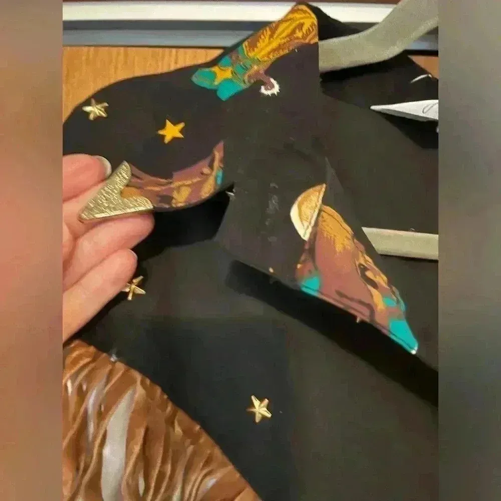 Vintage Lilia Smitty Fringe western gold detail shirt M White Size M - Image 4