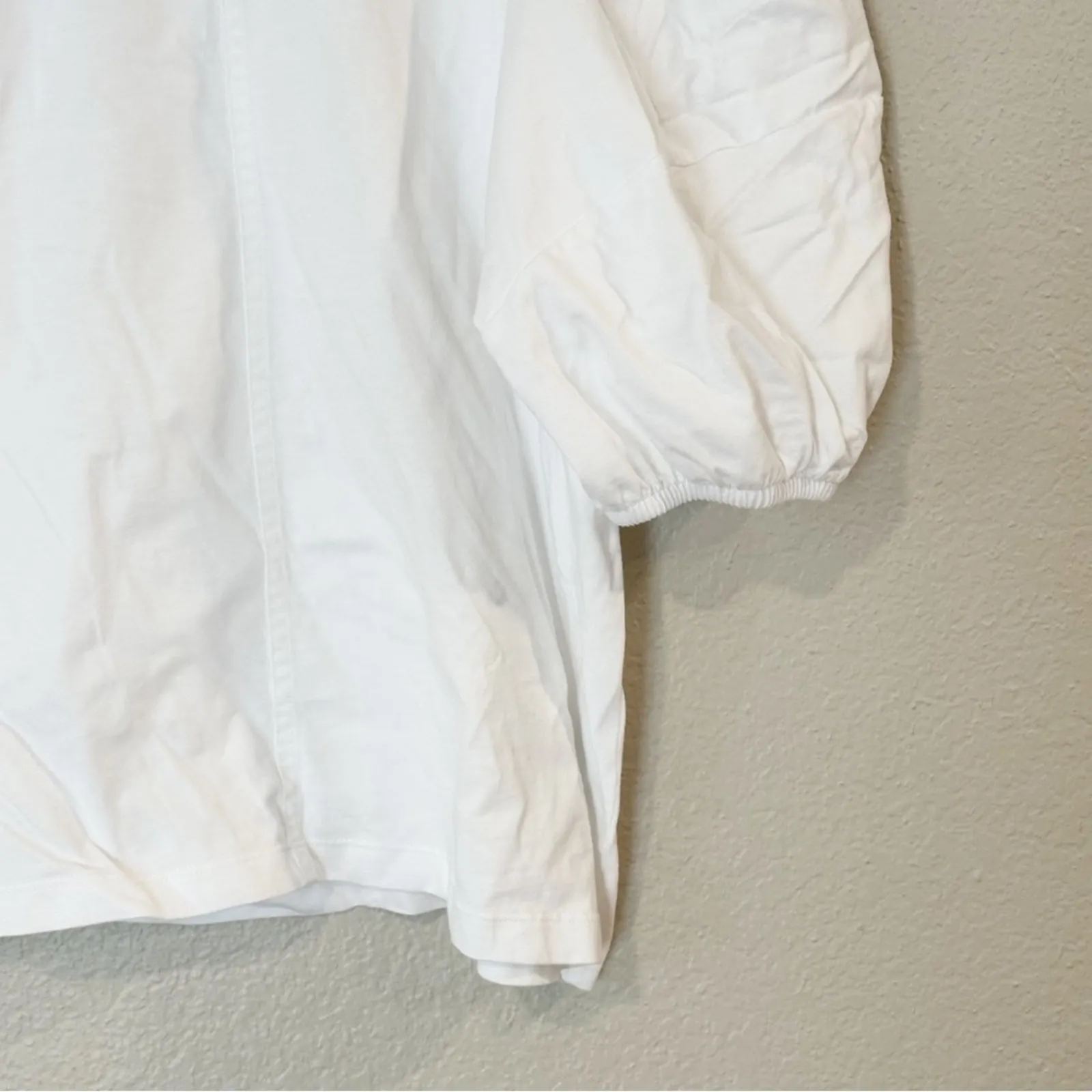 Madewell Top Womens Puff-Sleeve Tee‎ Short Basic Everyday Staple White Size S - Image 6