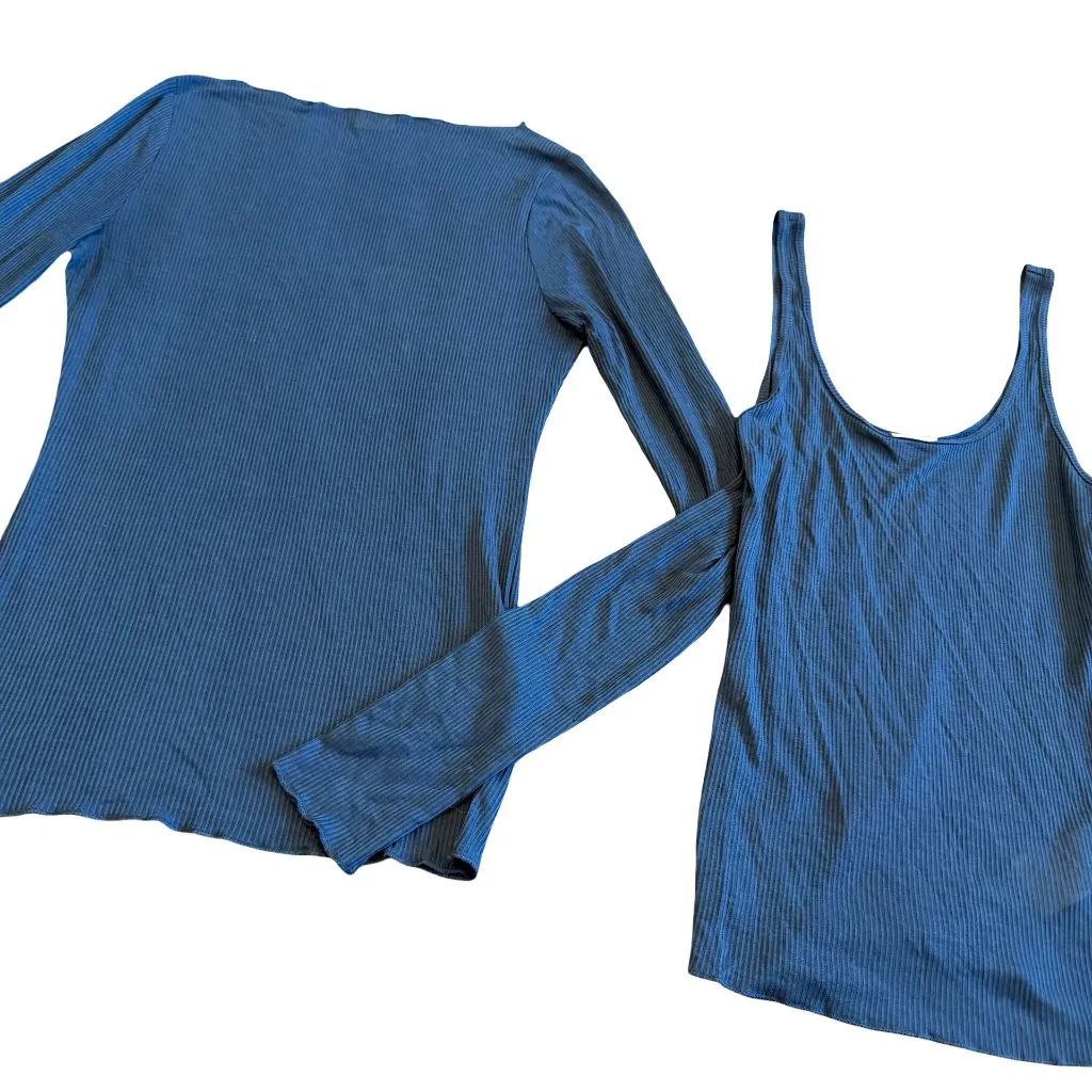 Abercrombie & Fitch Two Piece Set Tank Top Long Sleeve Shirt Ribbed Size Small - Image 5