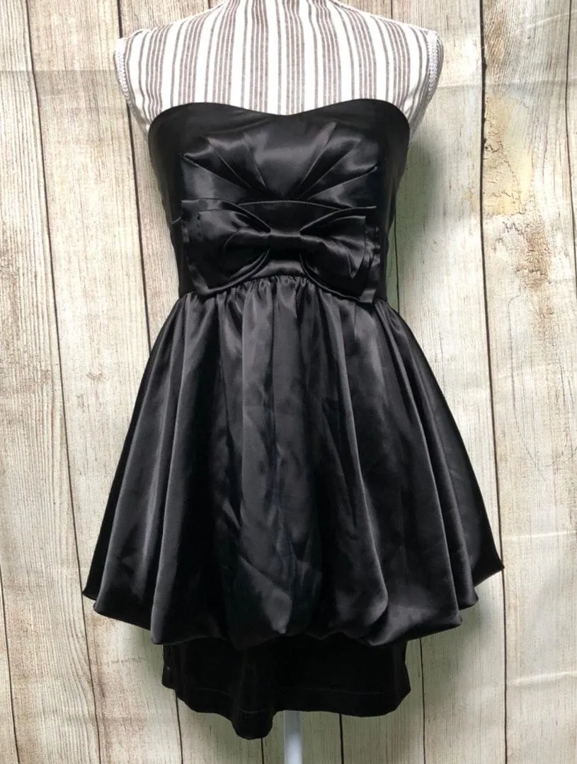 Black Bow Tie Mini Dress Size M - Image 3