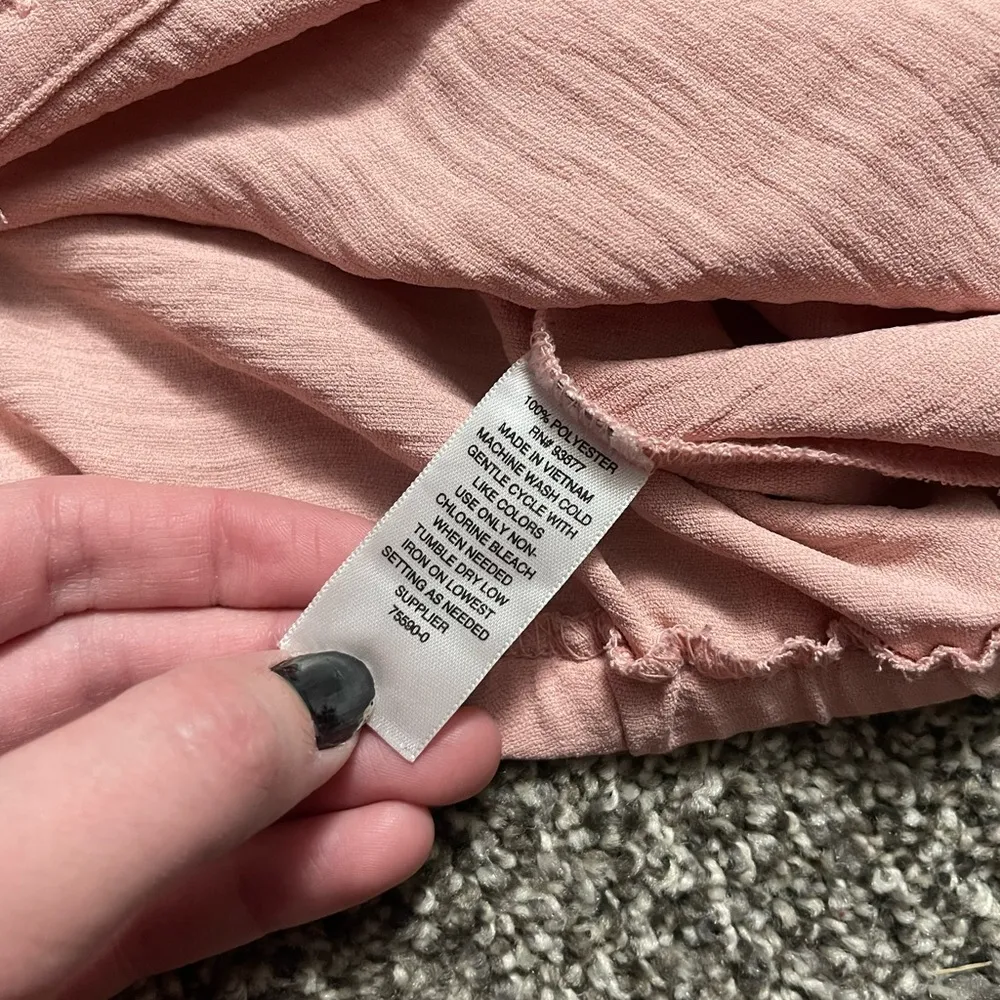 Wothington pink button down business casual short sleeve elastic shirt S - Image 8