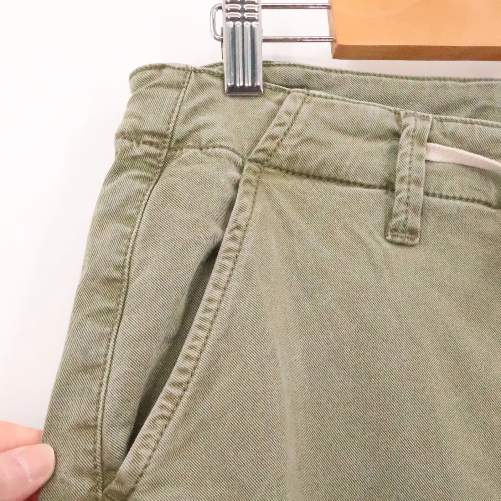 Paige Carly Wide Leg High Waist Pants Womens Waist Tie Vintage Ivy Green Size 30 - Image 9