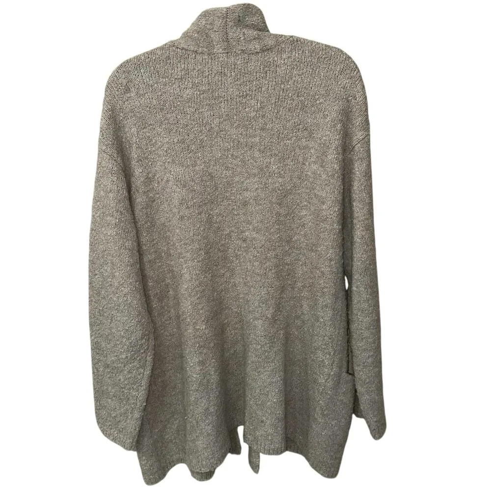 Pure Jill Women’s Cardigan Sweater Open Front Long Sleeve Wool Blend Layering Gray Size M - Image 2