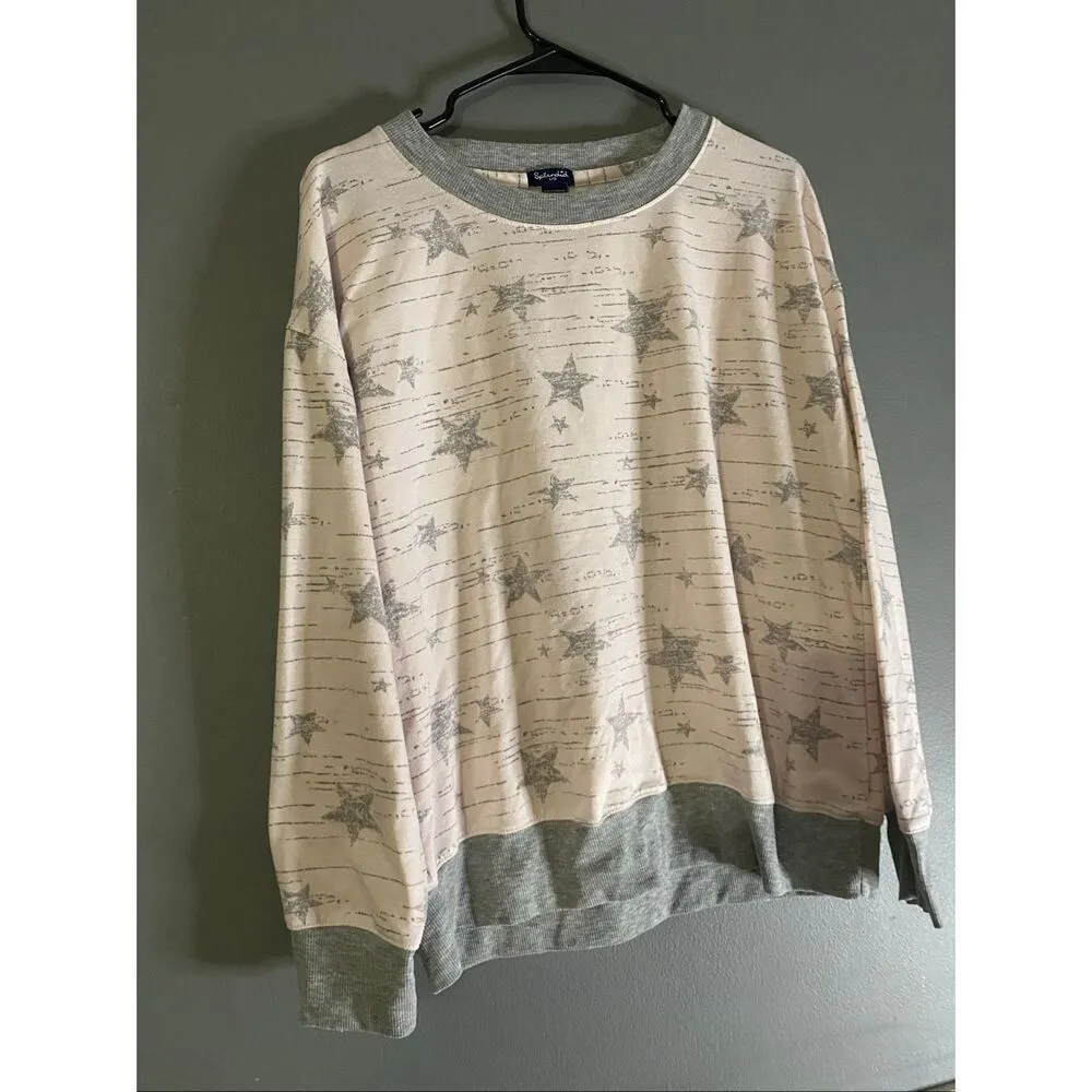 Splendid Star Crew Neck Sweater Pajama Pants Set Size Large - Image 4