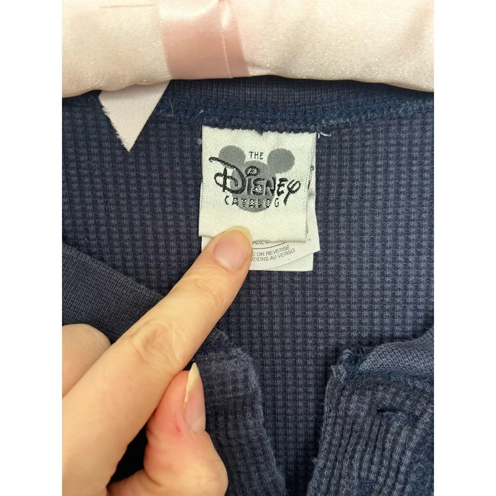 Disney Vintage Embroidered Snow White Seven Dwarfs Thermal Waffle Knit Henley - Image 4