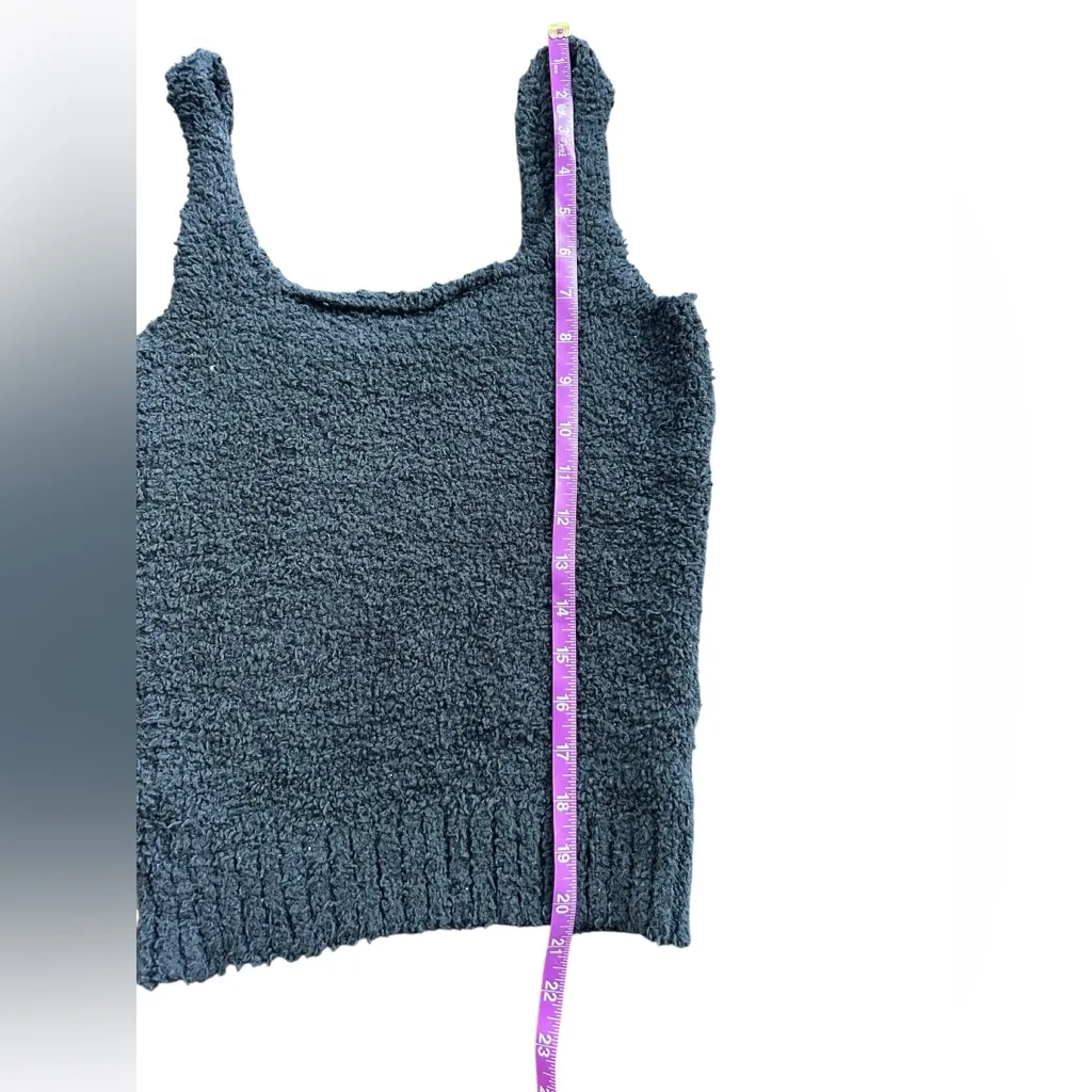 SKIMS Cozy Knit Plush Black Teddy Tank Top Size Small Onyx - Image 4