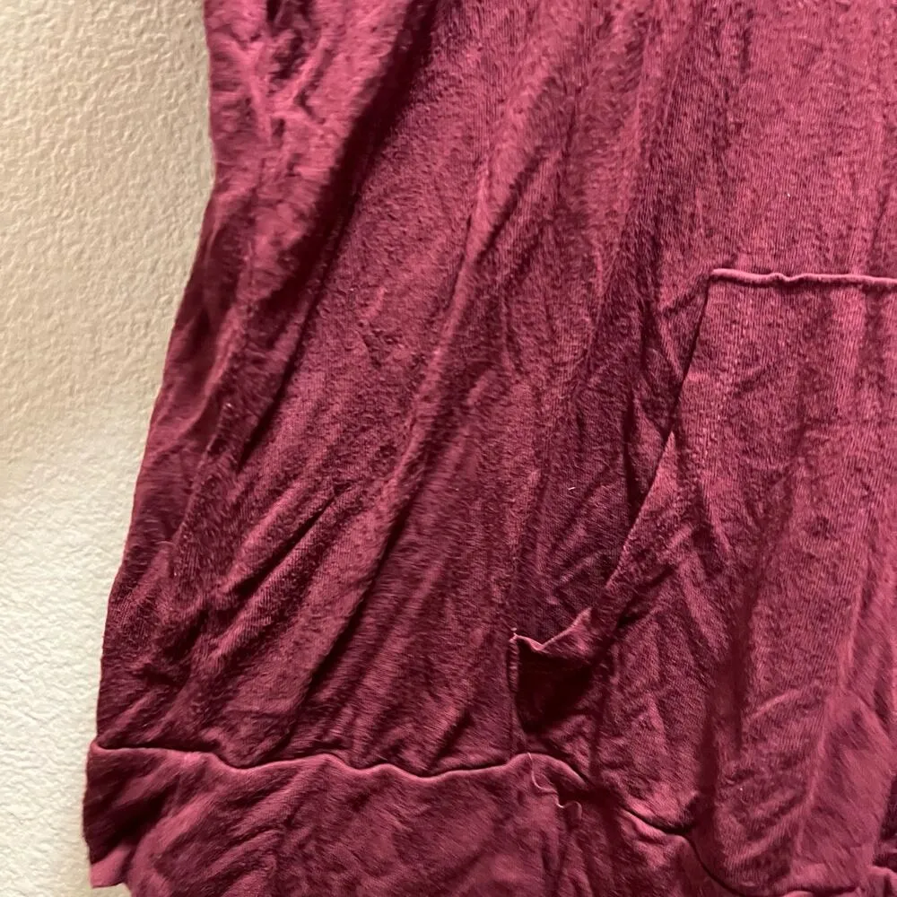 Brandy Melville John Galt Red Hooded Lightweight Sweatshirt Pullover Size M - Image 3