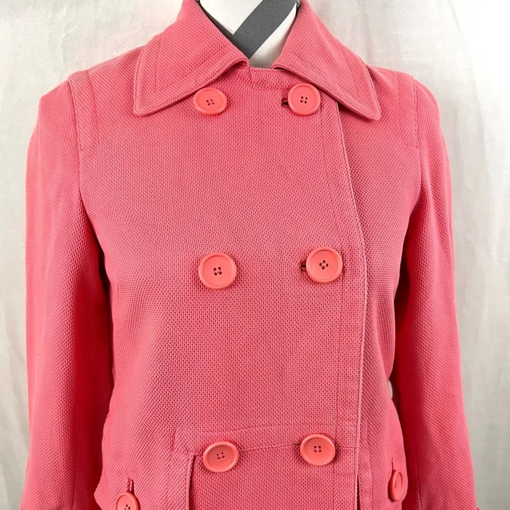 Banana Republic Salmon Pink Pea Coat - Size XS - Image 6