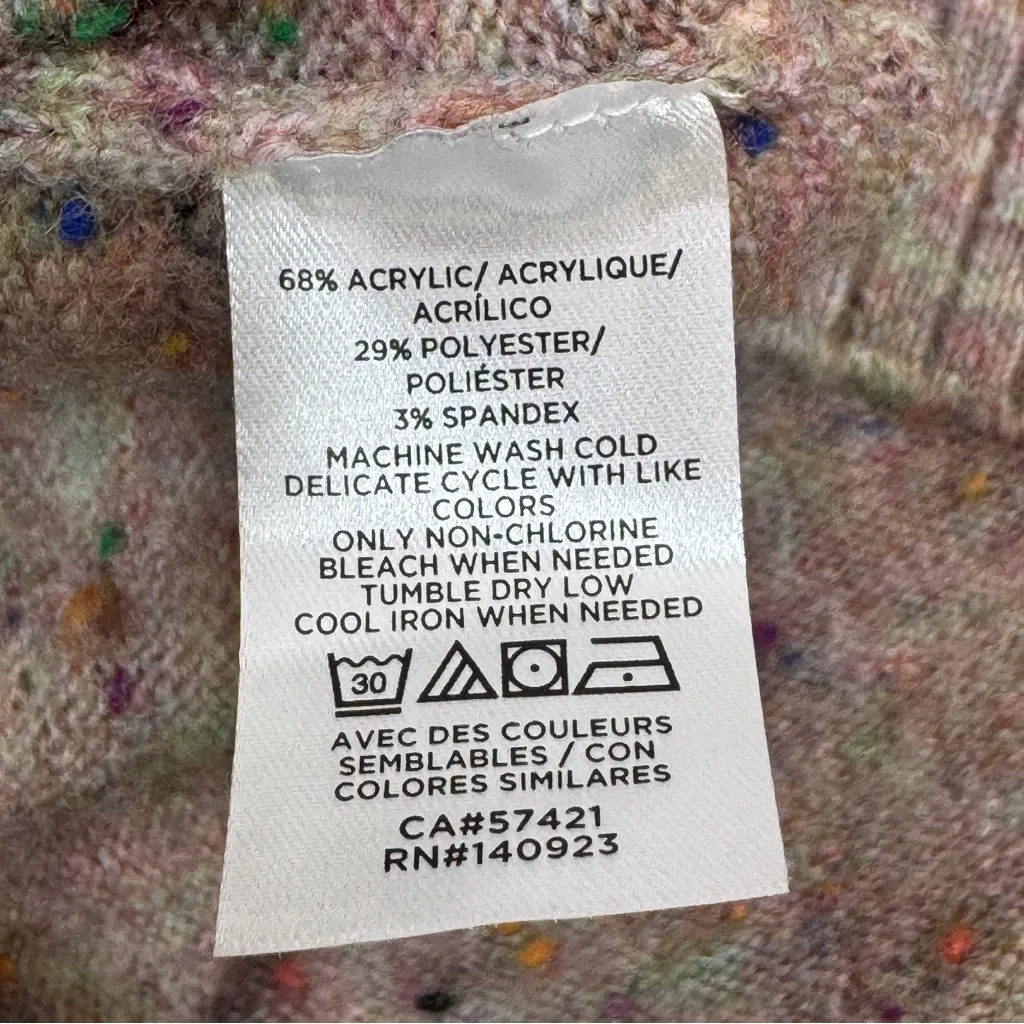 Loft Speckled Mock Neck Space Dyed Tunic Sweater Tan Multi Size Small - Image 10