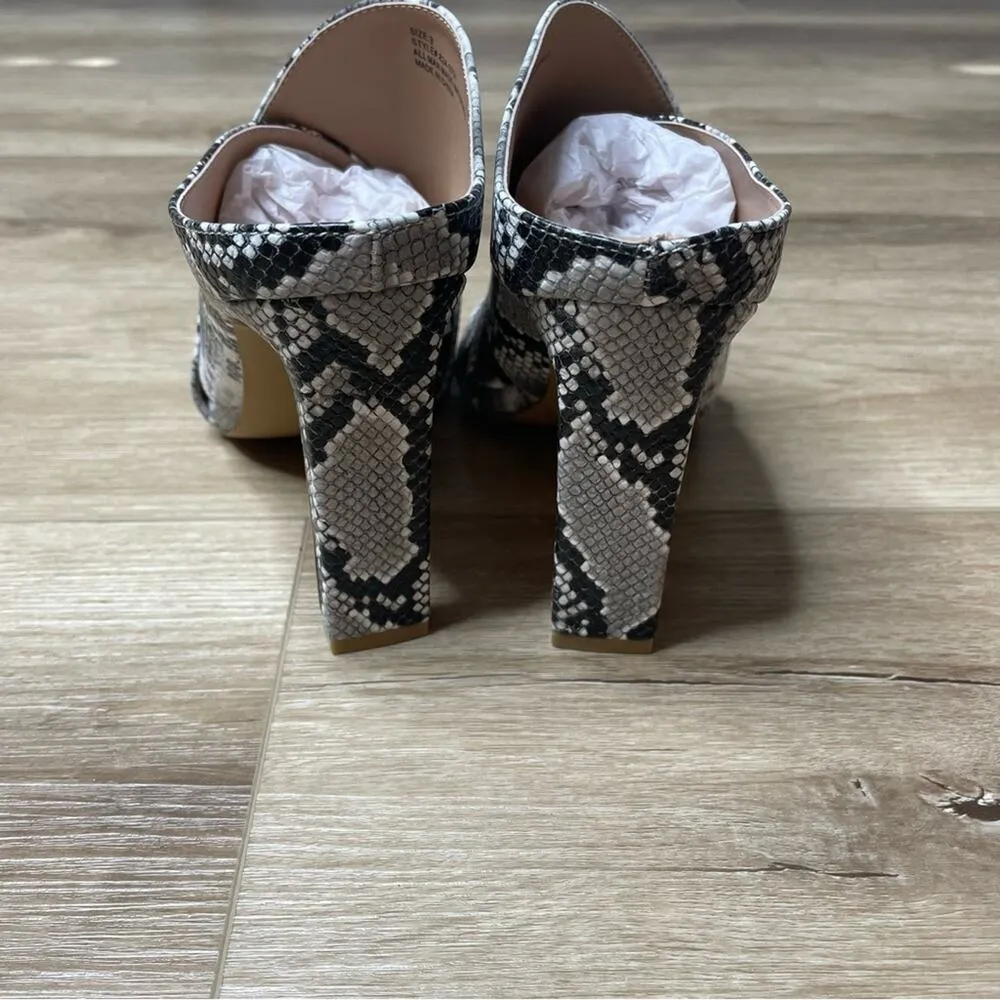 New York & Company Women's Gray Snakeskin Print Slip On Sofia Dress Sandals sz 9 - Image 7