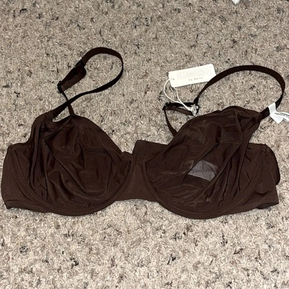 Smoothez By Aerie Brown Balconette Mesh Underwire Unlined Bra full coverage - Image 2