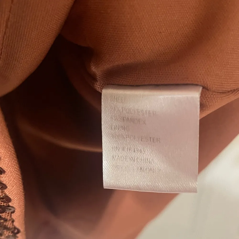 TOCCIN X RTR Sequin Faux Wrap Brown Mini Dress Cocktail Formal Event Size 2 - Image 12