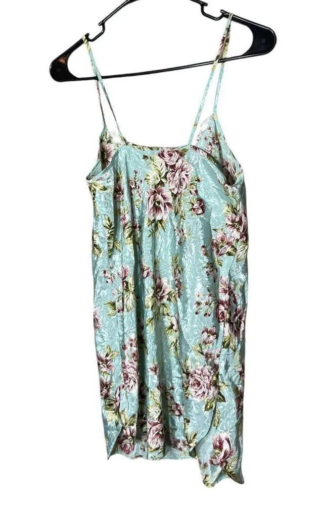 Vintage Angelique 80s 90s Jacquard Print Slip dress Lingerie Nightgown Size Small Pink - Image 7