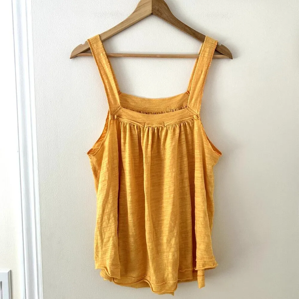 Free People Poppy Gold Cotton Tank Sz M - Image 4