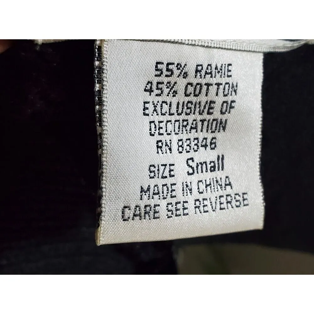 VTG Mandal Bay Christmas Present Houndstooth Rhinestone Sweater S Holiday Party Black - Image 10