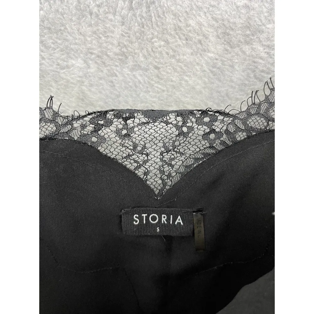 STORIA Women's Solid Black Nightie Lingerie Lace Sweetheart Neck Sleeveless Smal - Image 6