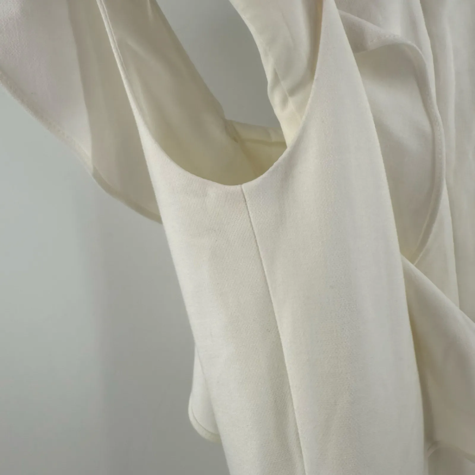 FRENCH CONNECTION Chelsea Dress SZ 2 Summer White NWT Whisper Square Neck Ruffle - Image 9