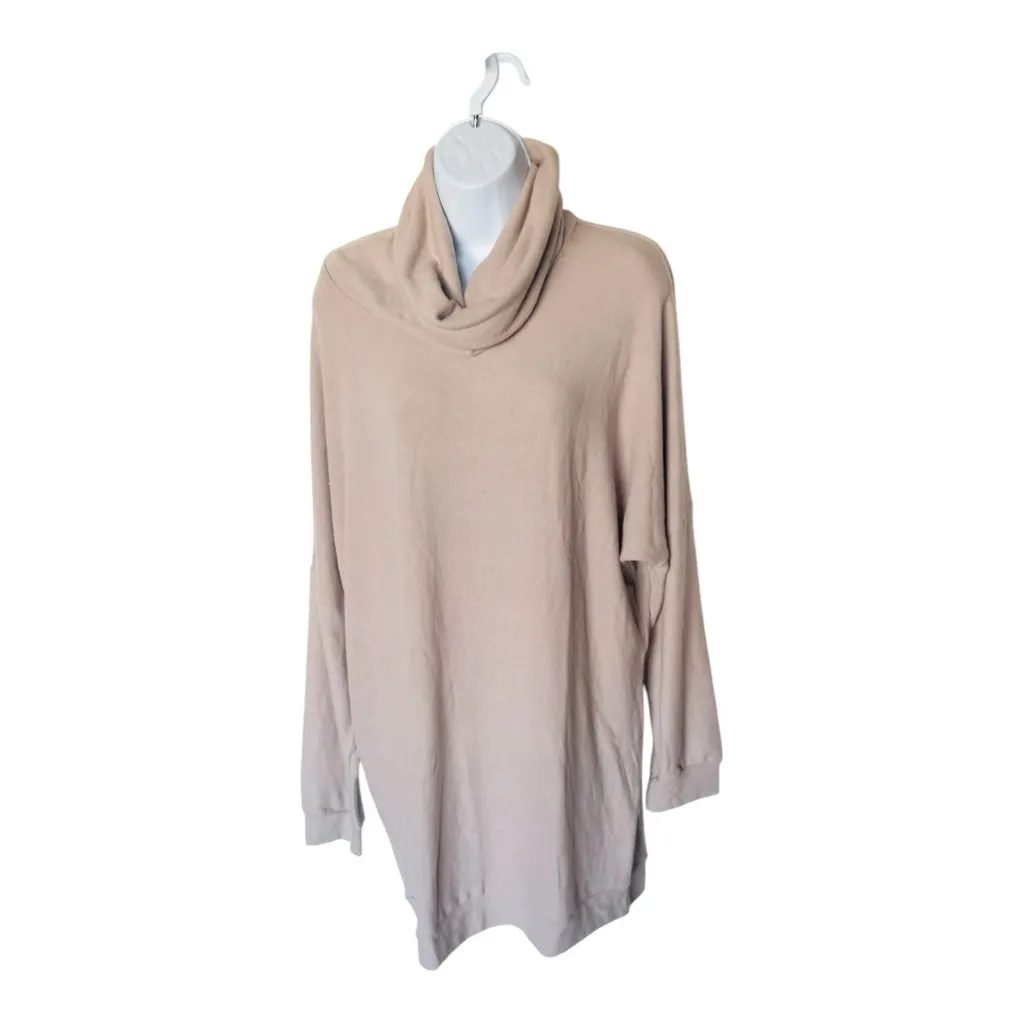 New MICHAEL LAUREN XRevolve Vargus Draped Turtleneck Dress Large Oatmeal - Image 4