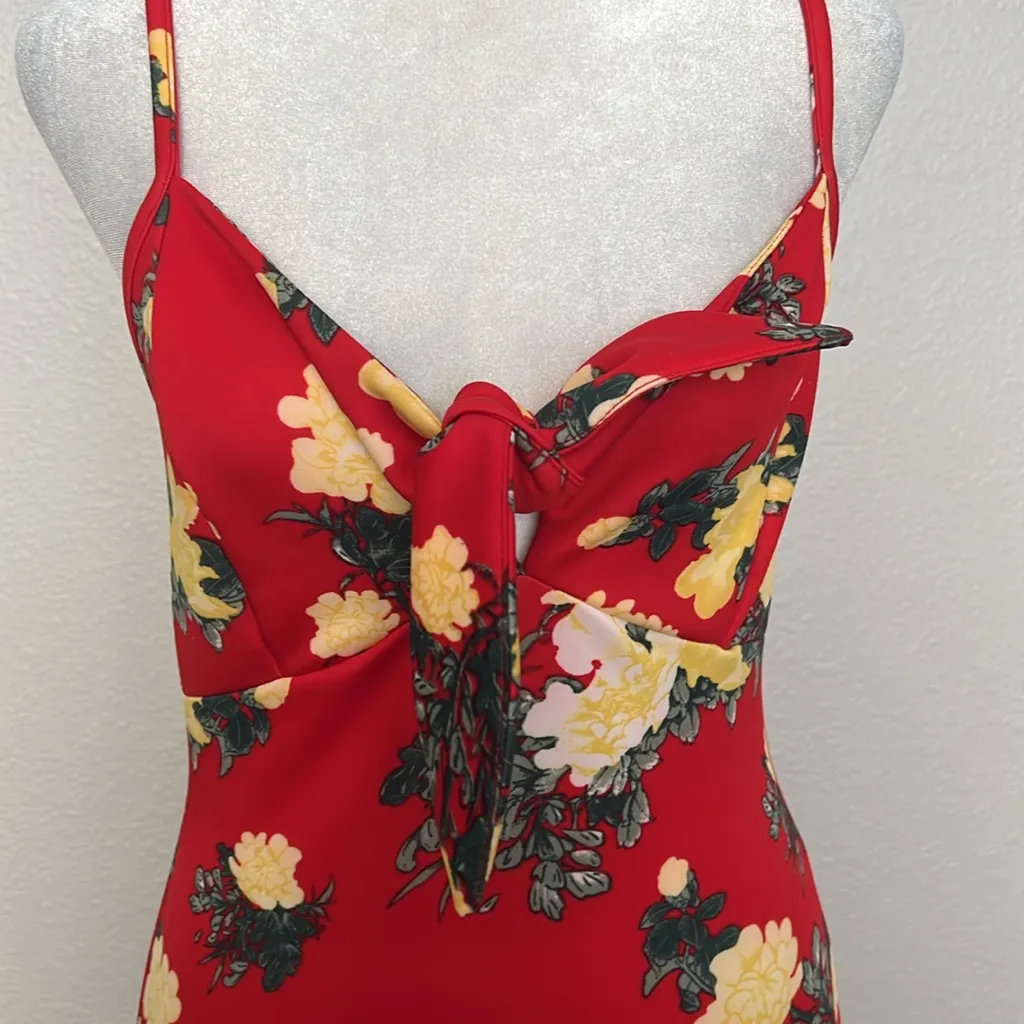 Rue 21 Red Floral Mini Dress Size Small - Image 5