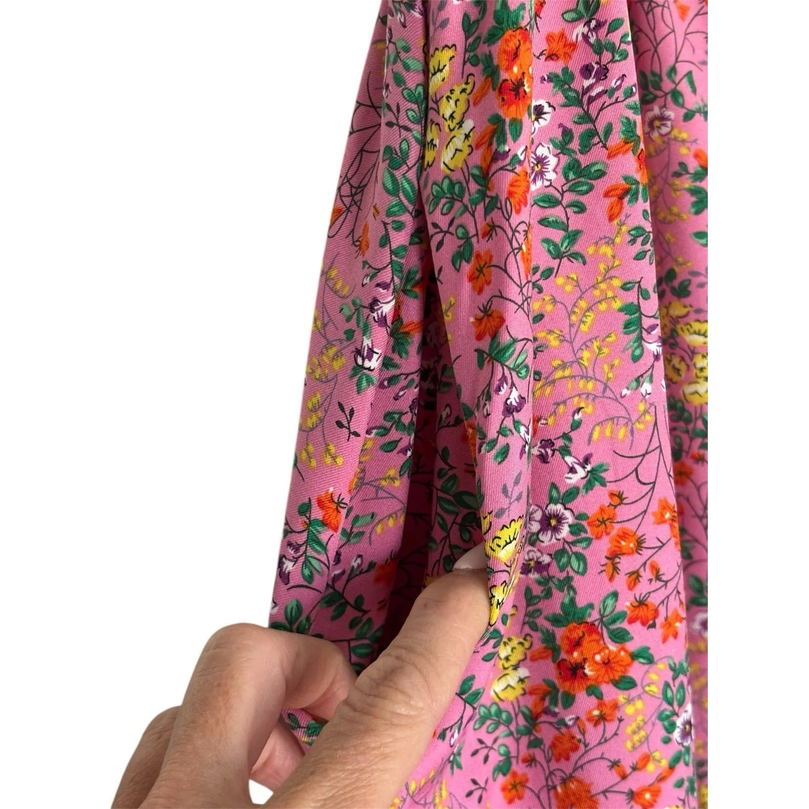 Melloday Floral‎ Maxi Dress - Smocked Top & Ruffle Sleeves w/Pockets Size S - Image 6