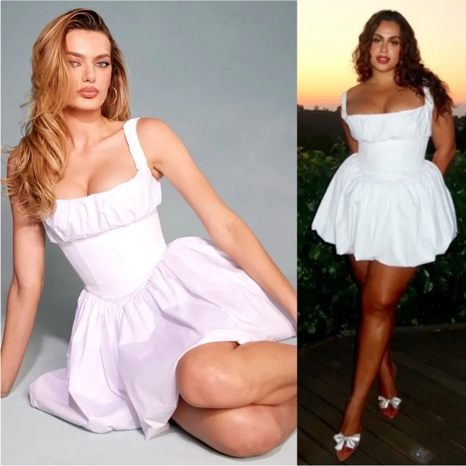 House‎ of CB Size M A-C  'Le Puff' White Cotton Tulle Mini Dress NWOT - Image 9