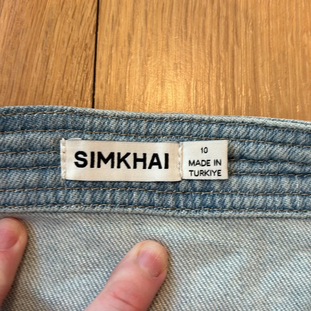 Jonathan Simkhai Kota Bustier Top Denim Strapless Belted Size 10 Blue - Image 5