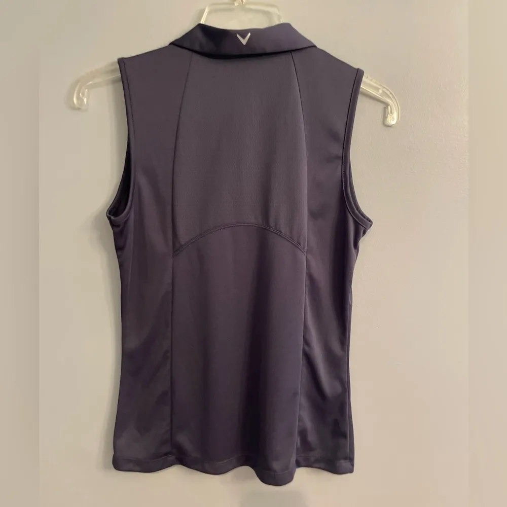 Women's Callaway Opti Dri Sleeveless Blue & Purple Golf Top - Image 3