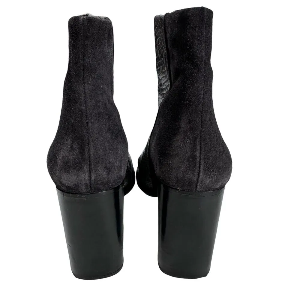 Rag and Bone Women's Camel Boots‎ Size EU 38 US 8 Snake Print Leather Gray - Image 4