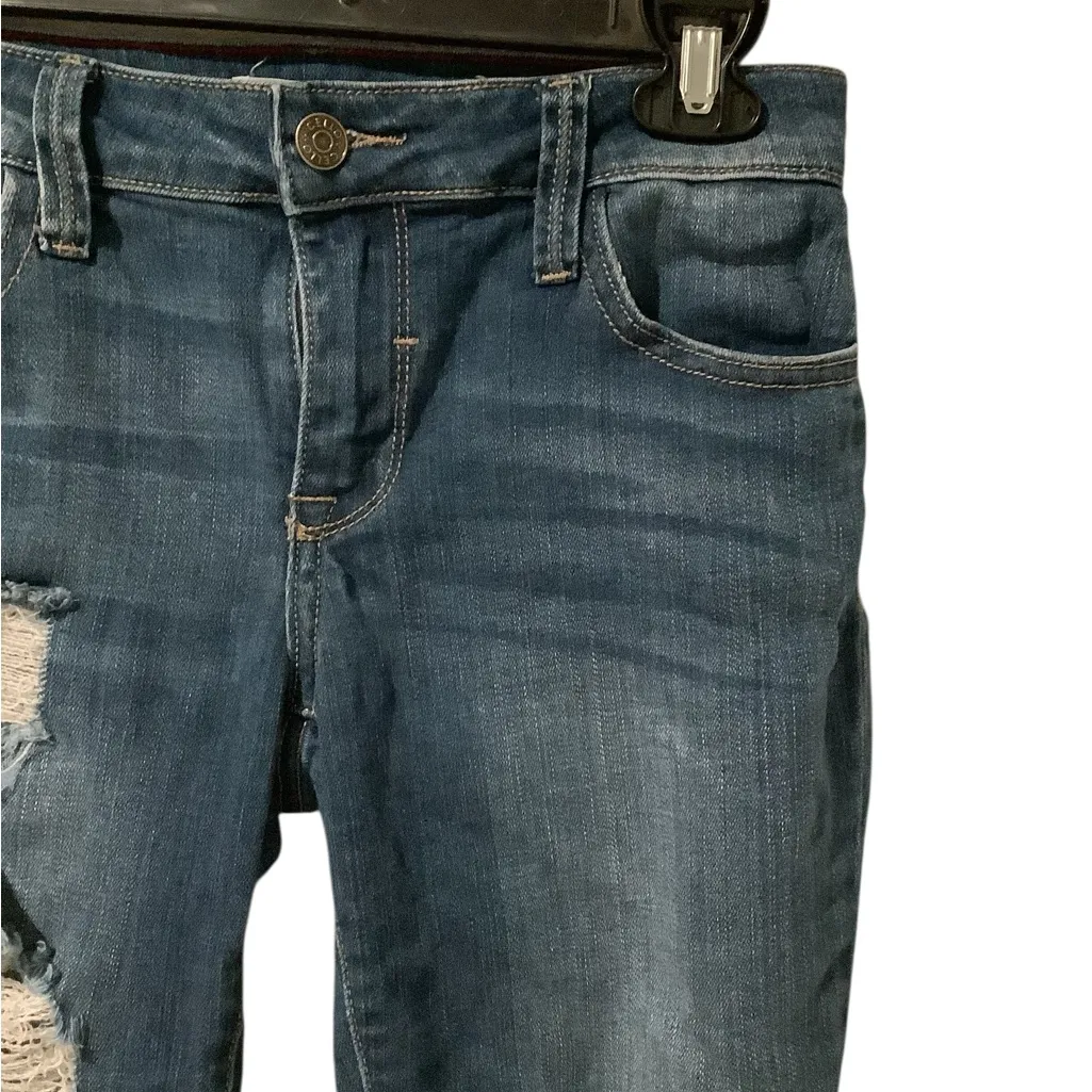 Cello Dark Blue Ripped Distressed Skinny Jeans 1 of 2 Available - Image 4