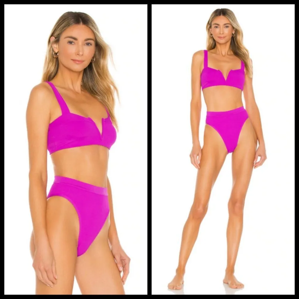💕L*SPACE💕 Ribbed Lee Lee Bikini Top ~ Pitaya D NWT - Image 3